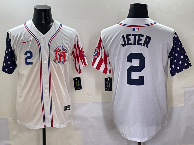 Men 2025 MLB New York Yankees 2 Jeter white jersey